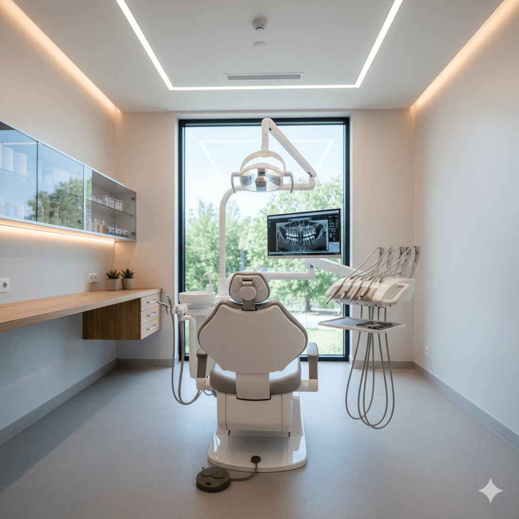 A calm and modern dental treatment room